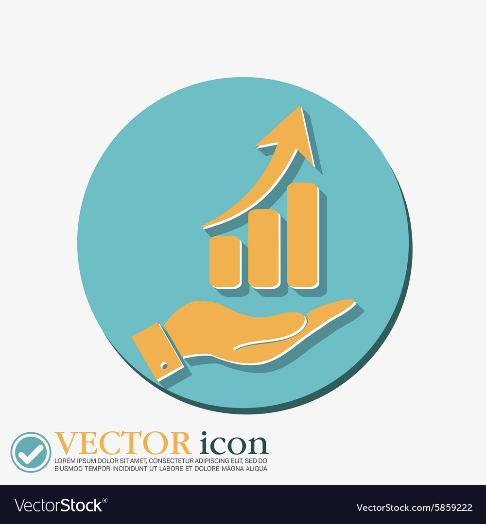 Hand holding a chart diagram figure business icon