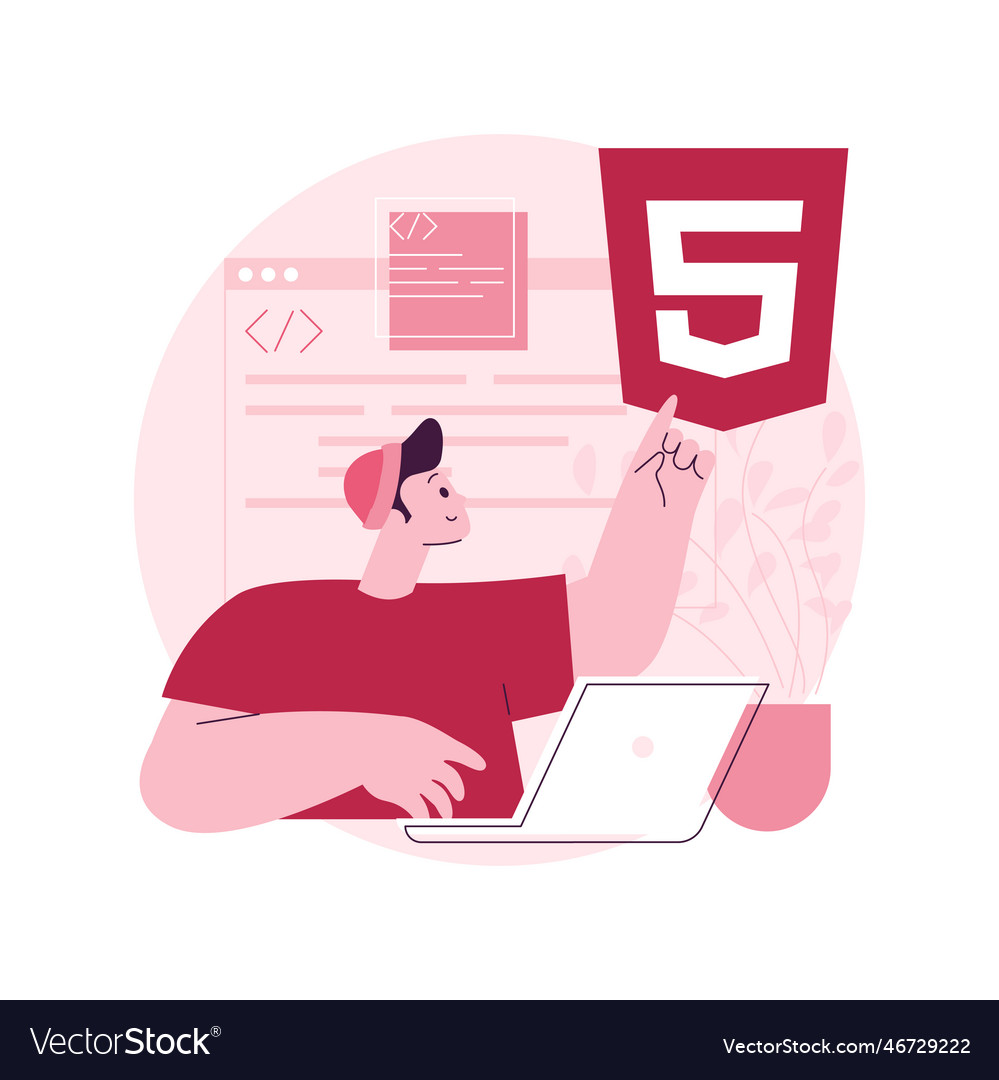 Html5 website development abstract concept vector image Html5 website development abstract concept