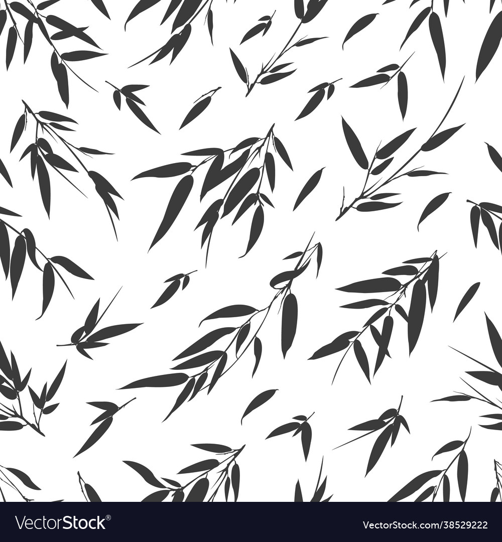 Monochrome bamboo branches seamless background Vector Image