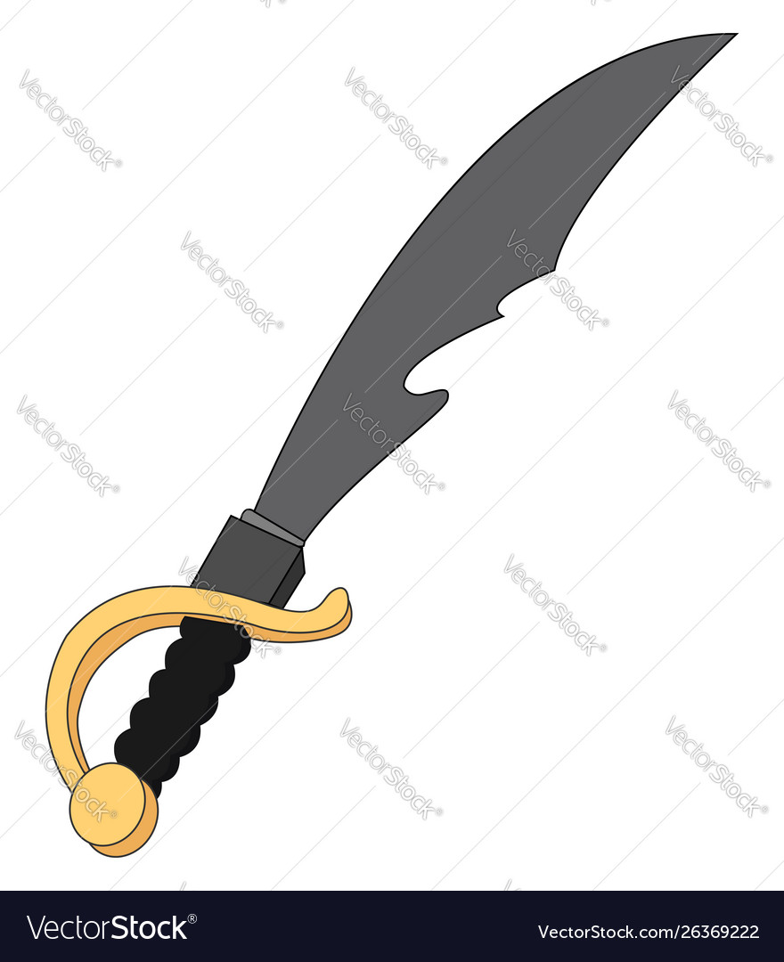 Old sabre sword on white background