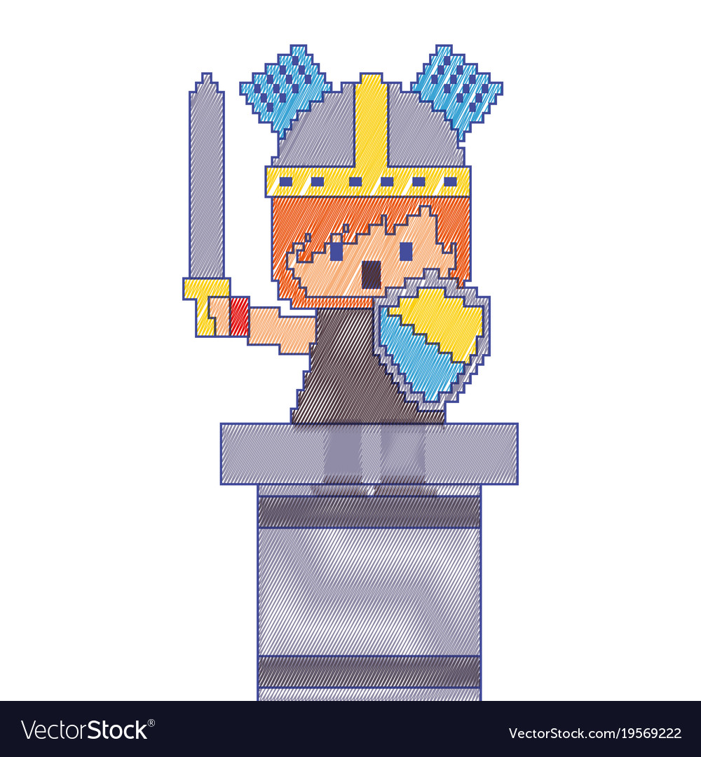 Pixel character knight game interface level