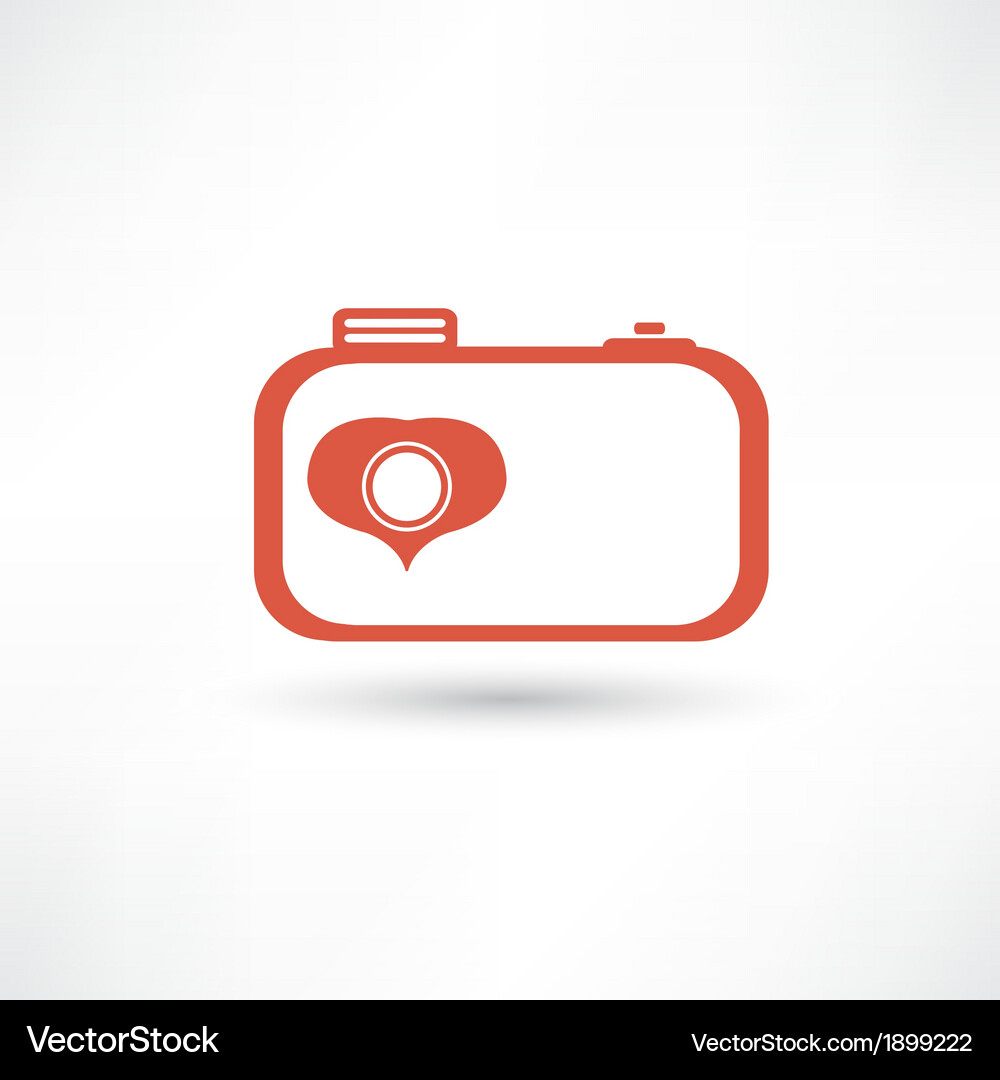 Red nice camera icon Royalty Free Vector Image
