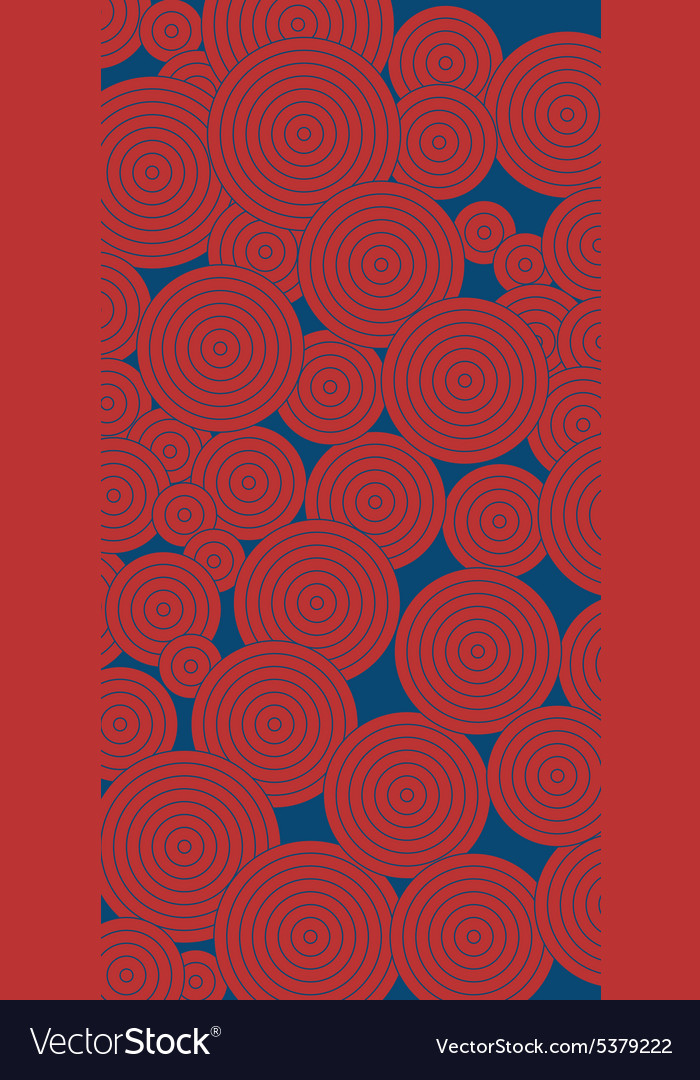 Red round pattern on blue background vertical