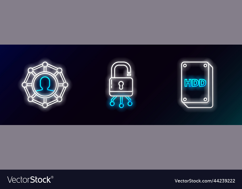 Set line hard disk drive hdd project team base vector image Set line hard disk drive hdd project team base