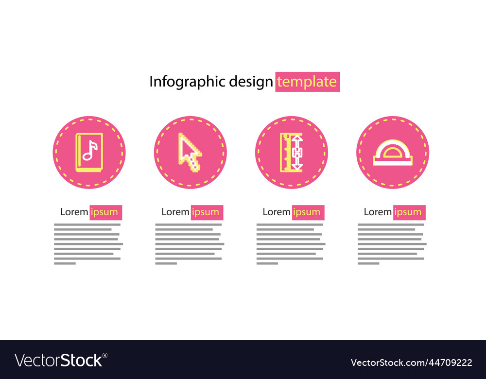 Set line measuring height and length protractor vector image Set line measuring height and length protractor