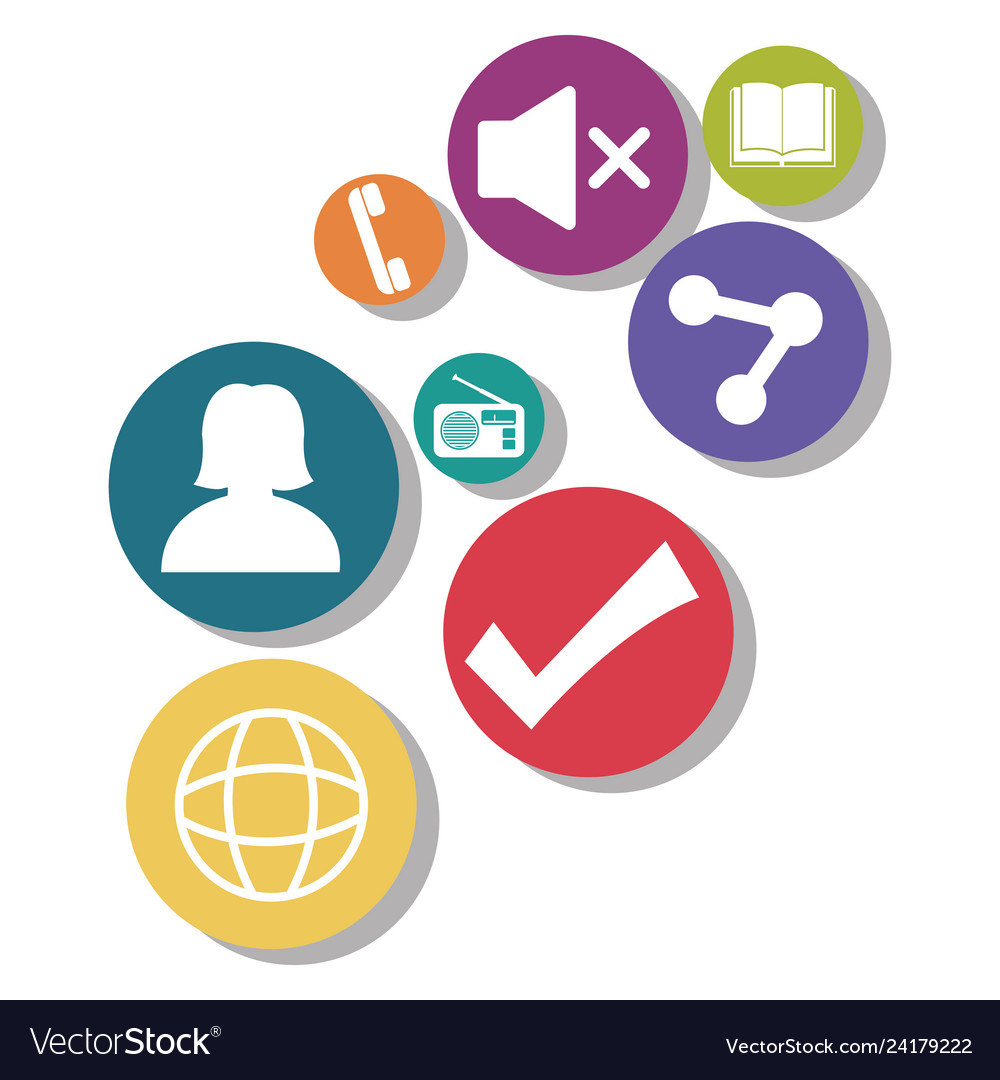 Set of applications menu vector image Set of applications menu