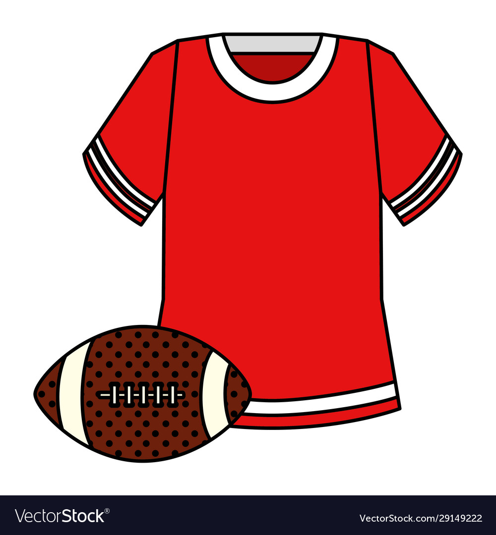 Shirt and ball american football isolated icon