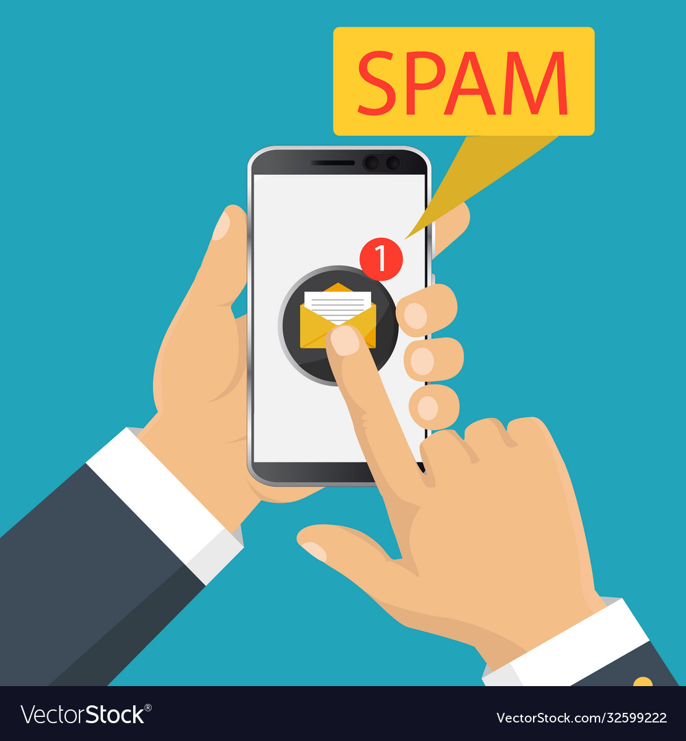 Spam data concept attention message vector image Spam data concept attention message