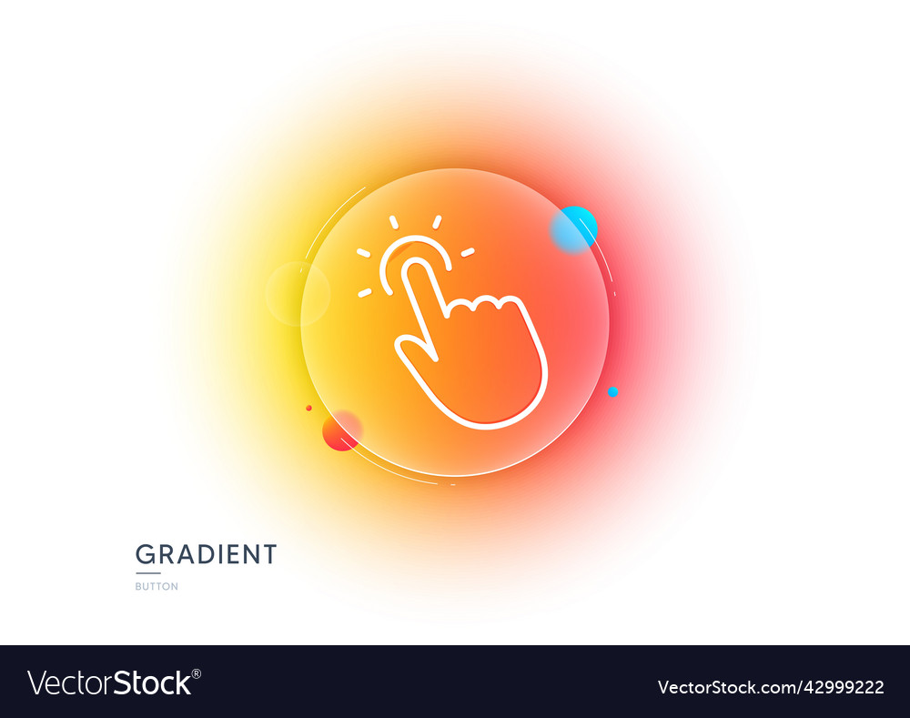 Touchpoint line icon click here sign gradient