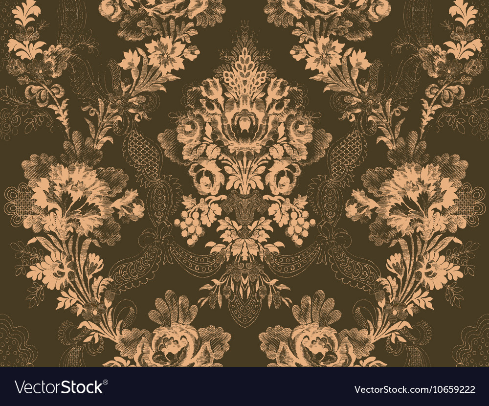 Victorian Floral Damask Wallpaper