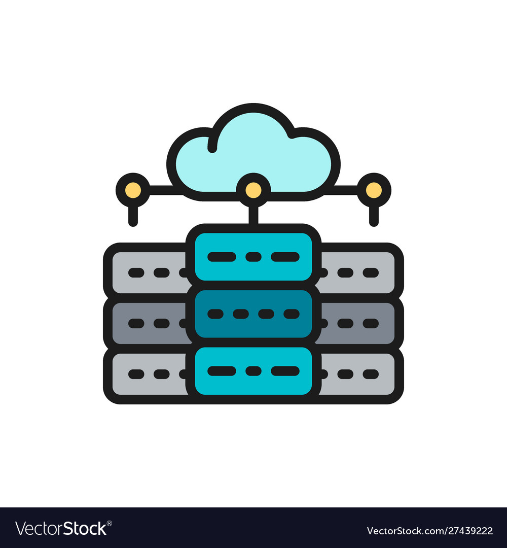 Webhosting Server-Datenzentrum verteilt vector image Webhosting Server-Datenzentrum verteilt
