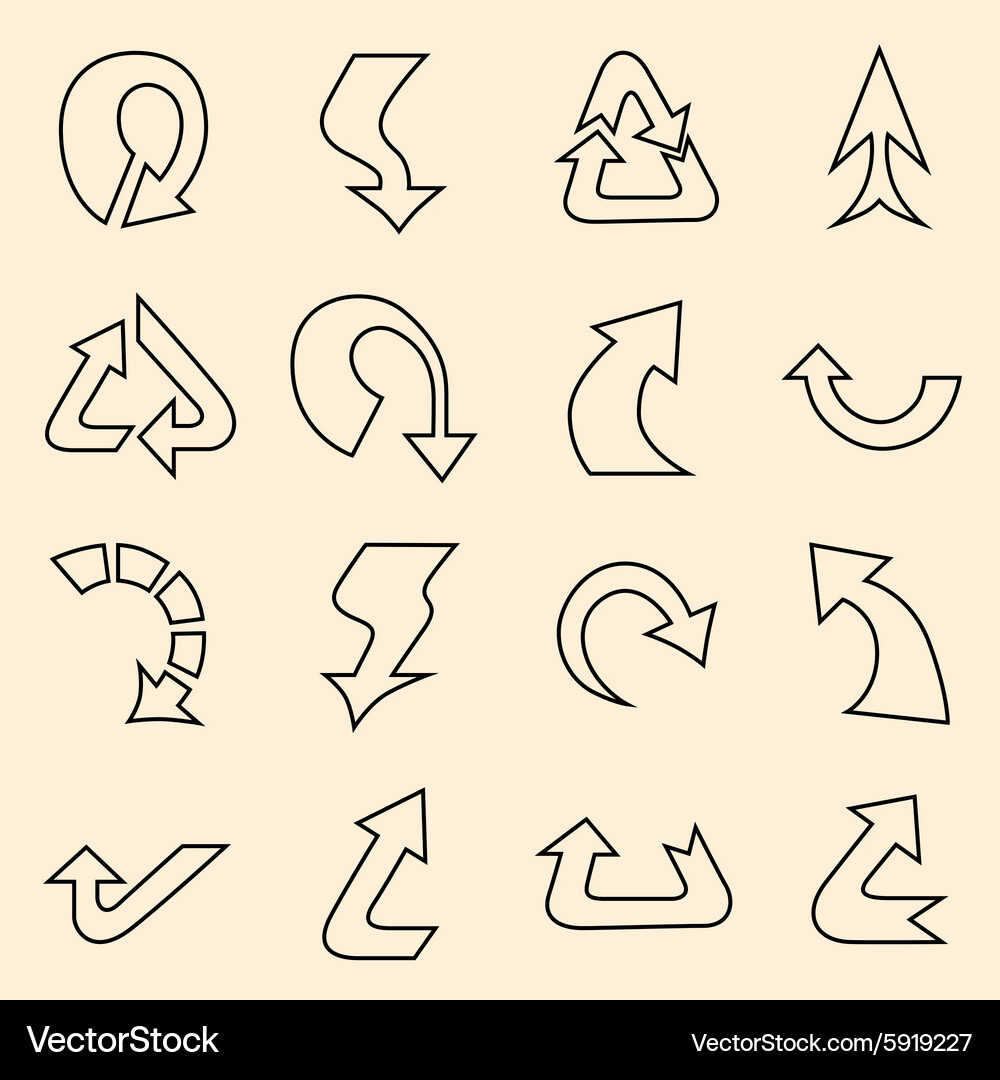 Arrows set Royalty Free Vector Image - VectorStock