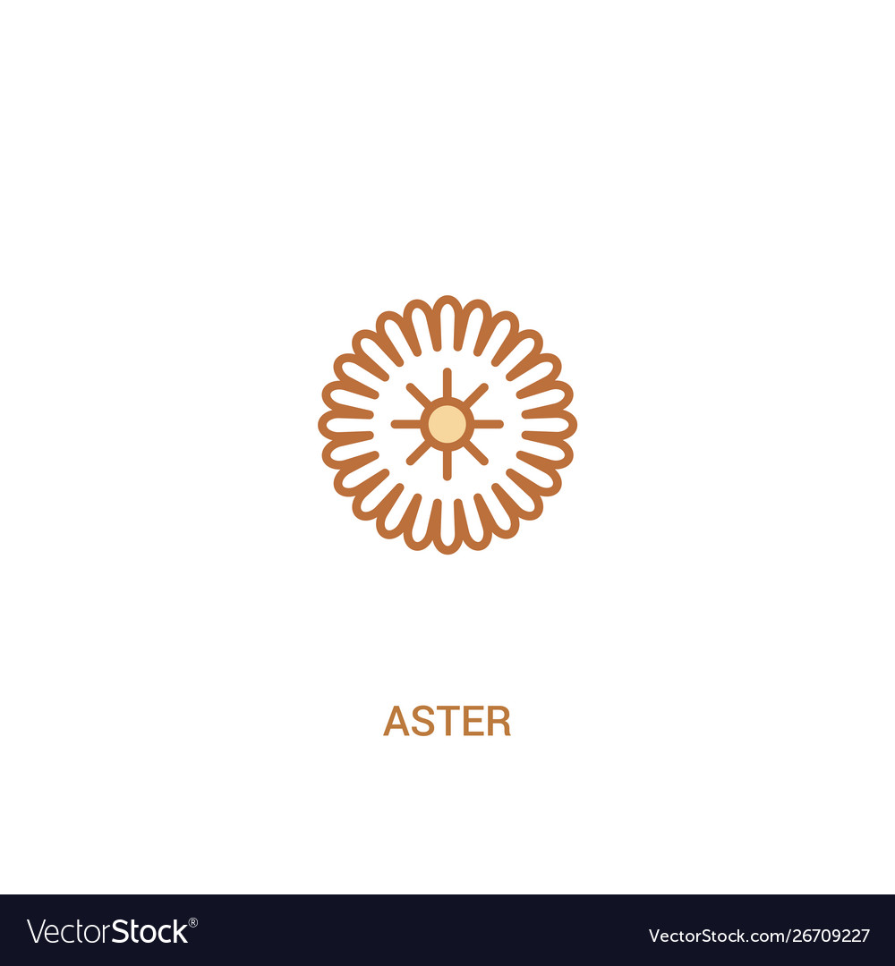 Aster concept 2 colored icon simple line element vector image Aster concept 2 colored icon simple line element