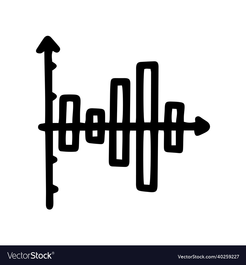 Bar graph line doodle simple icon