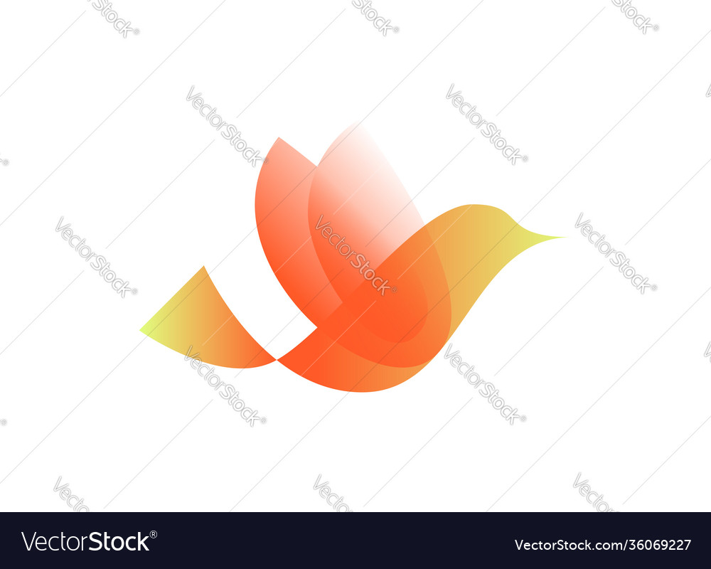 Bird in gradient style digital art