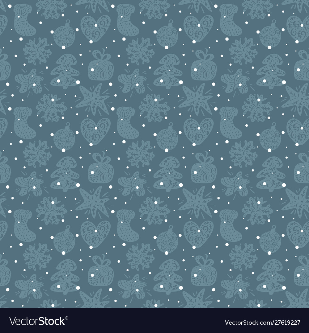 Christmas seamless texture with hearts