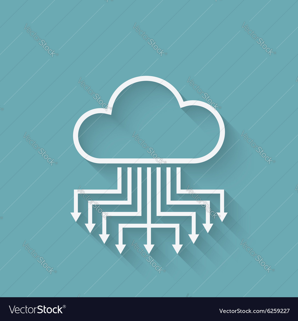 Cloud computer server concept symbol