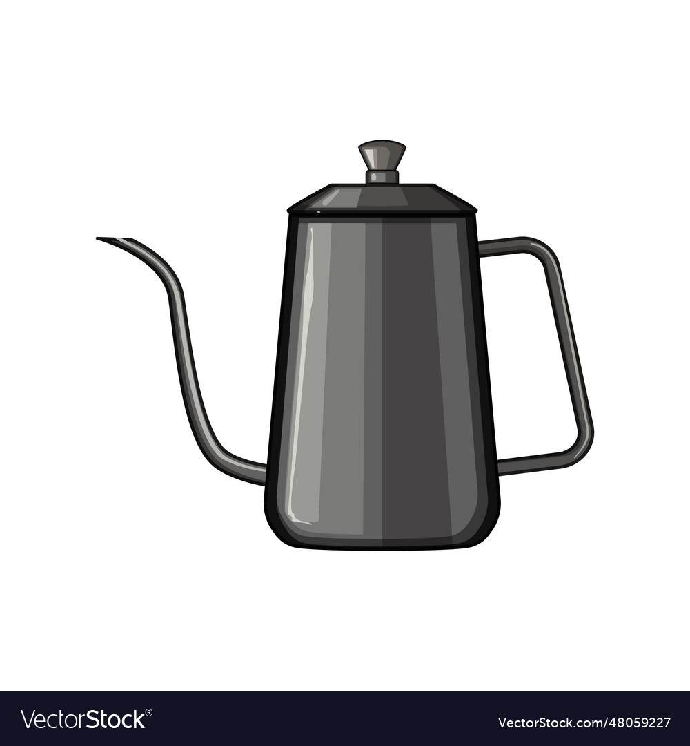 Coffee steel drip kettle cartoon Royalty Free Vector Image