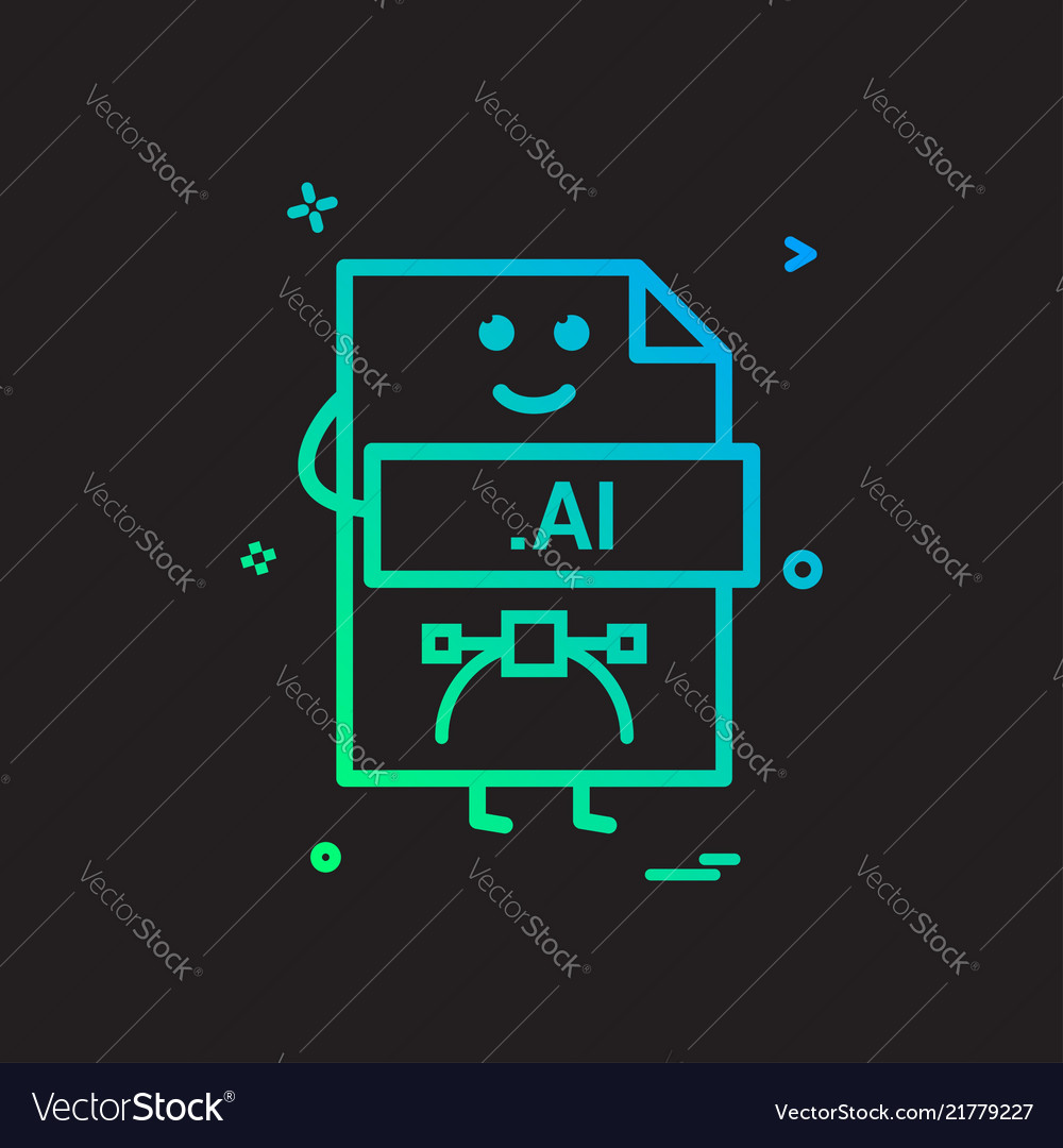 Computer ai Datei Format Typ Icon Design vector image Computer ai Datei Format Typ Icon Design