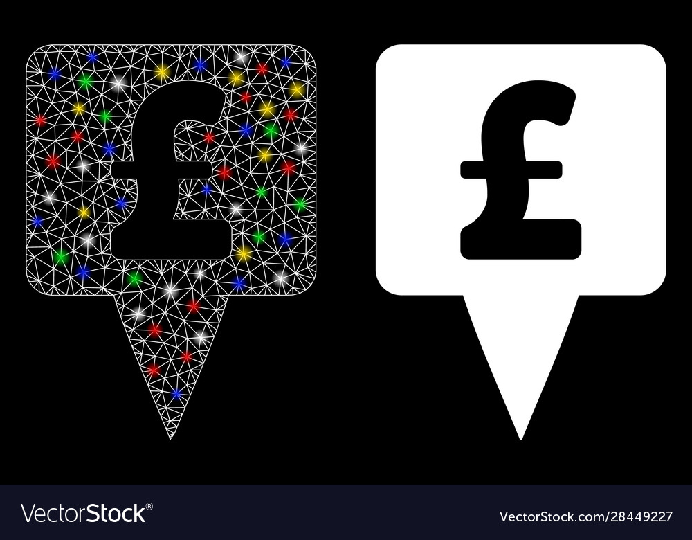 Flare mesh 2d pound map pointer icon with Vector Image Flare mesh 2d pound map pointer icon with