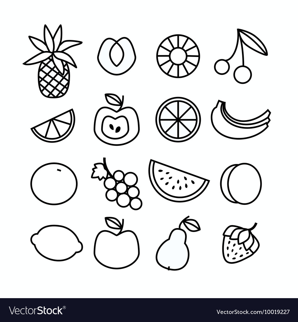 Fruit icon set Royalty Free Vector Image - VectorStock