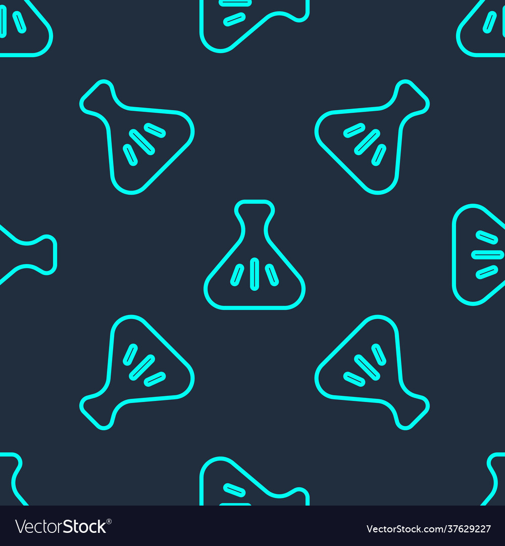 Green line dumpling icon isolated seamless pattern vector image Green line dumpling icon isolated seamless pattern