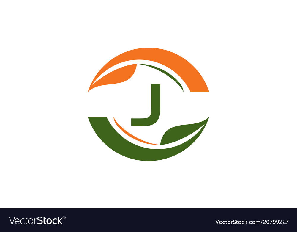 Green project solution center initial j vector image Green project solution center initial j