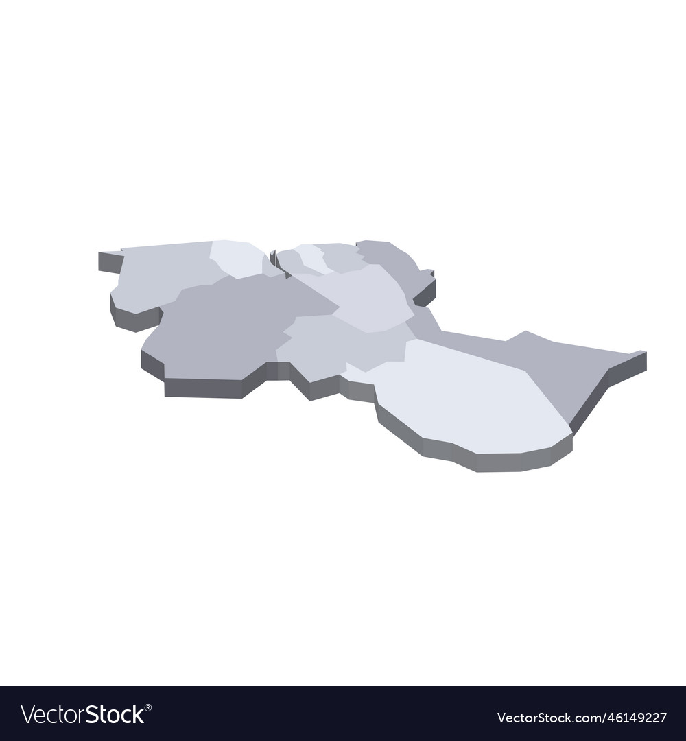 Guyana political map of administrative divisions Vector Image