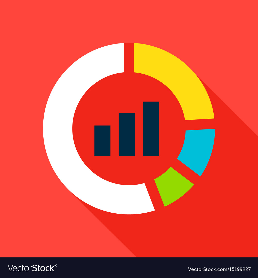 Infographic pie flat icon Royalty Free Vector Image