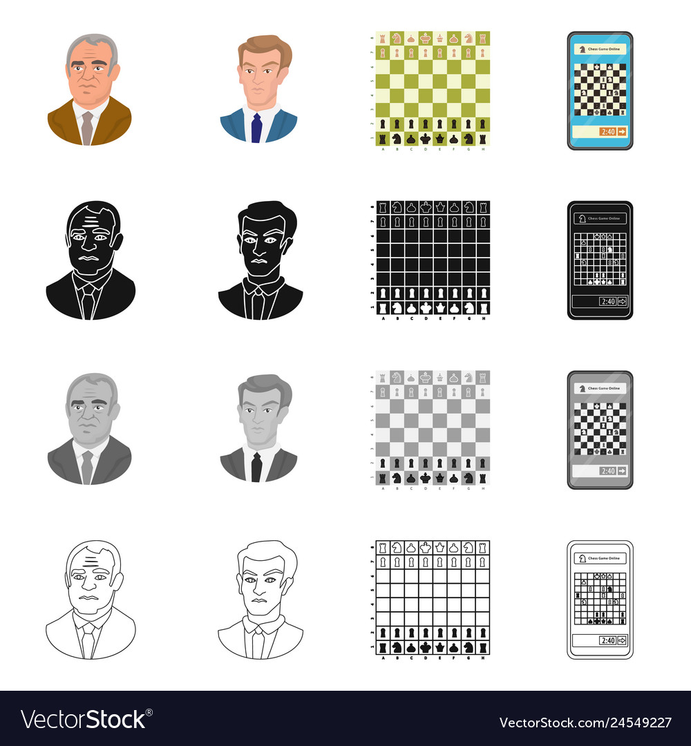 Isolated object of checkmate and thin logo set
