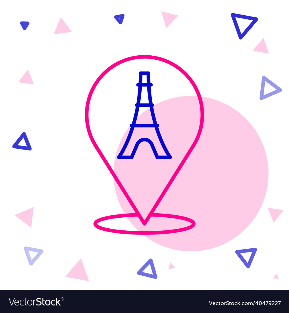 Line eiffel tower icon isolated on white vector image Line eiffel tower icon isolated on white