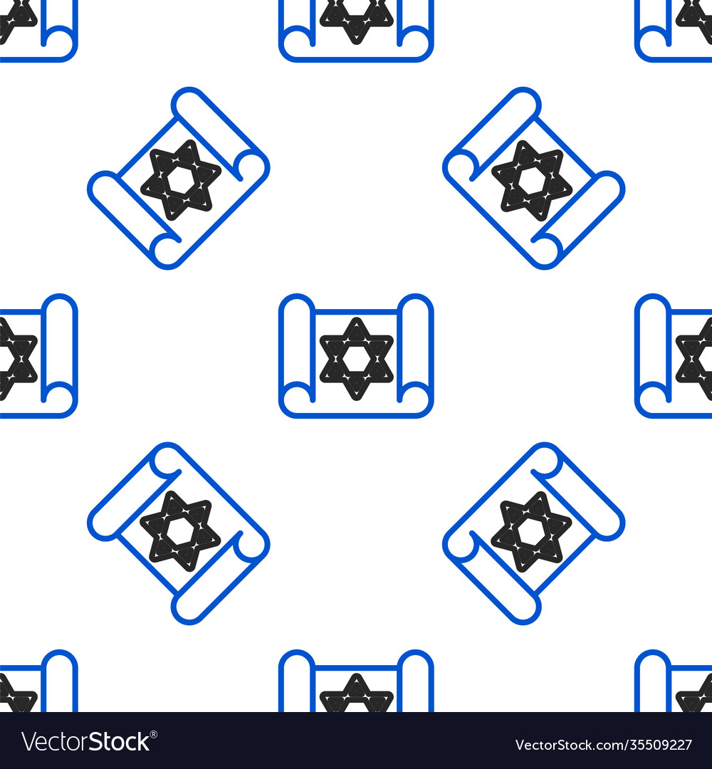 Line torah scroll icon isolated seamless pattern
