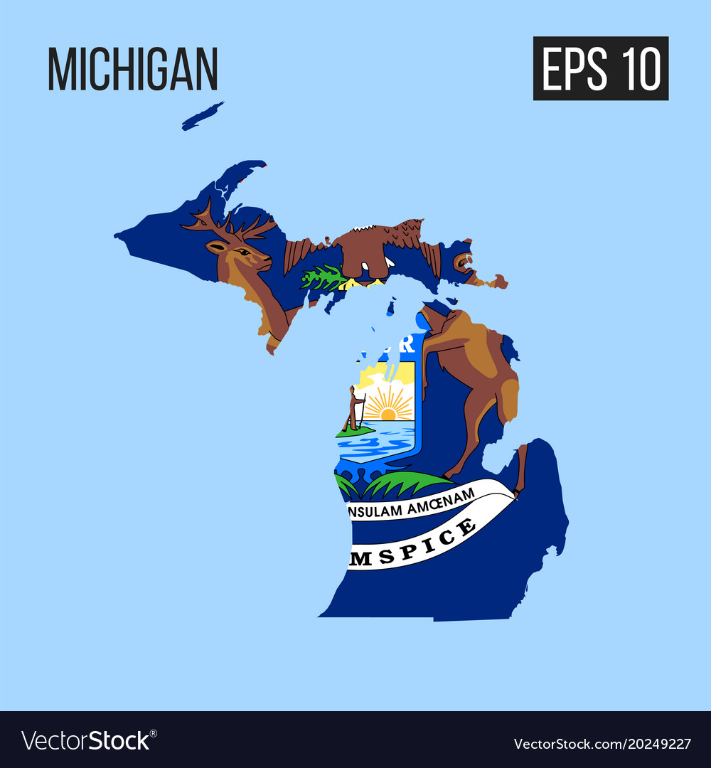 Michigan border with flag eps10