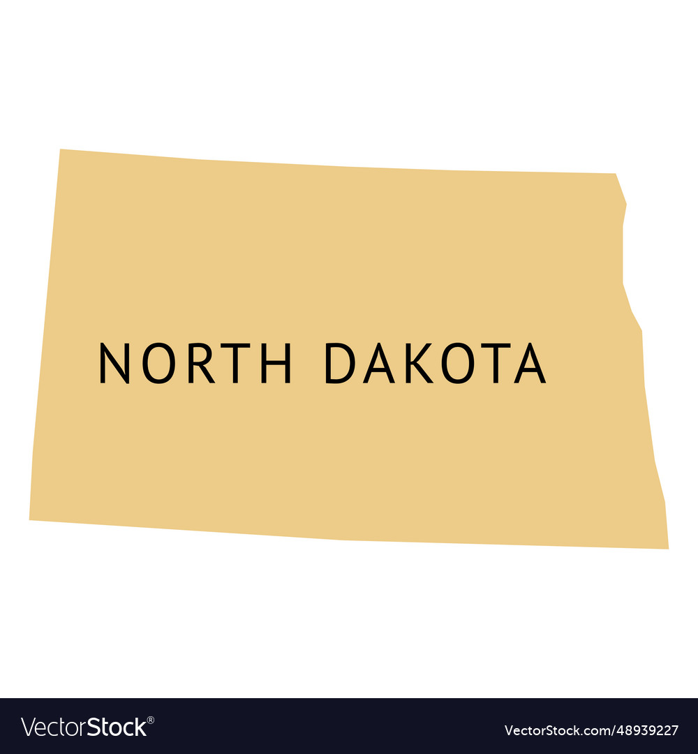 North dakota state plain map Royalty Free Vector Image