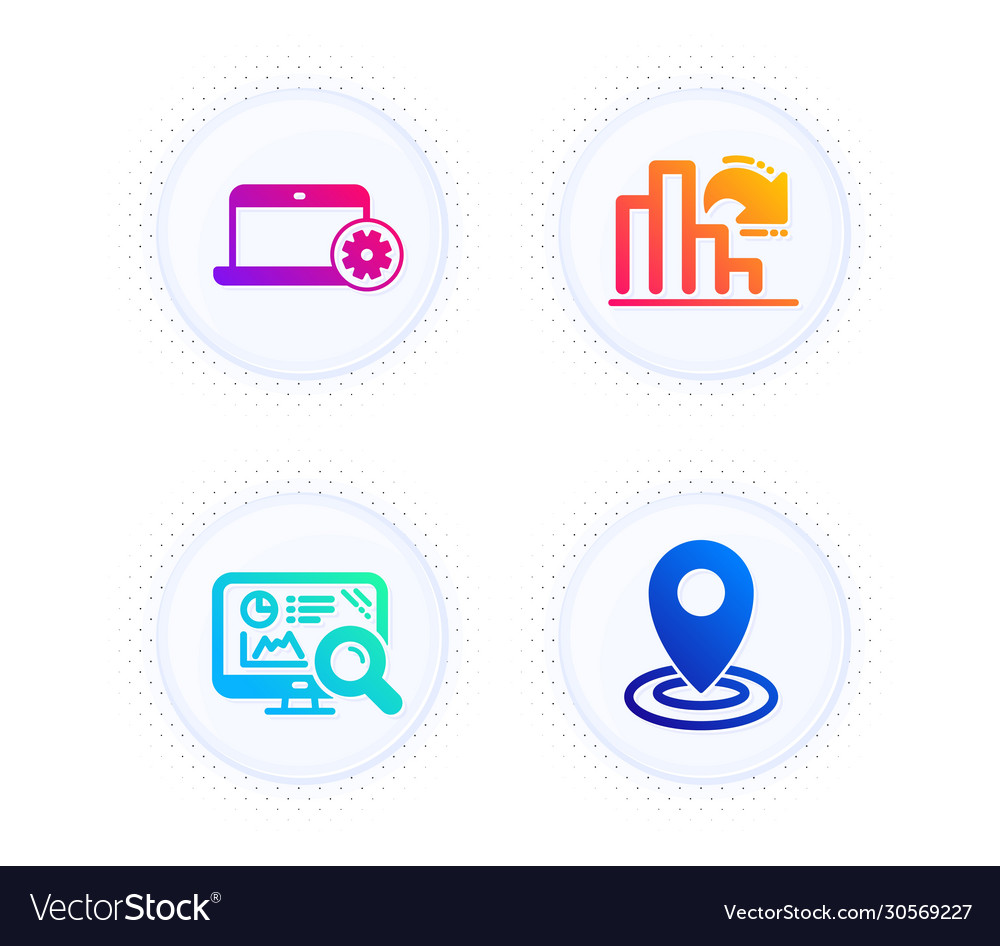 Notebook service seo analytics and decreasing vector image Notebook service seo analytics and decreasing