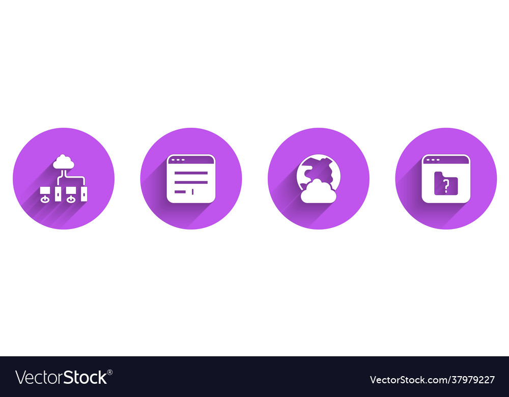 Set computer network browser window social vector image Set computer network browser window social