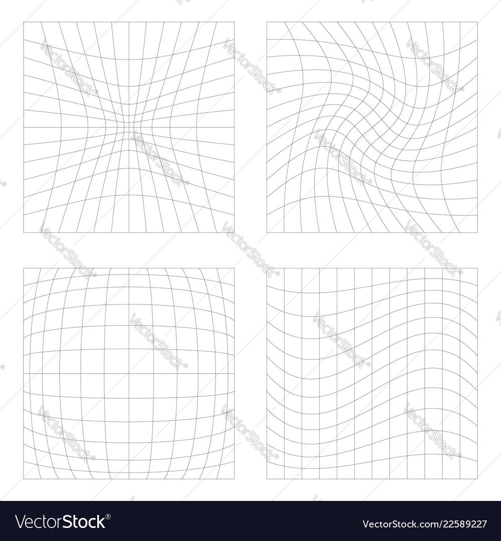 Set of 4 elements with different distortions vector image Set of 4 elements with different distortions
