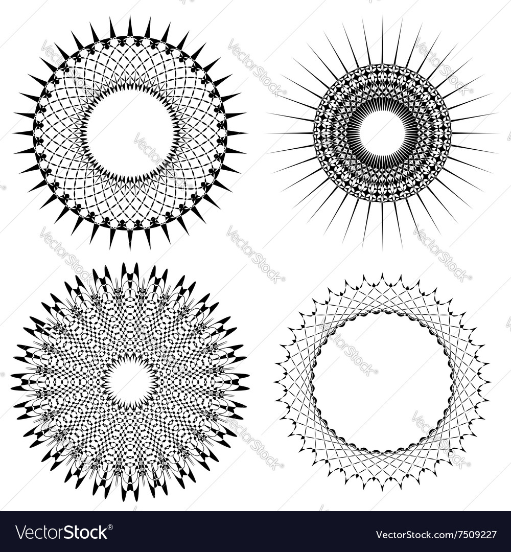 Set of circle geometric ornaments