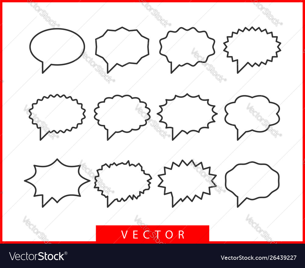 Set talk bubbles speech blank empty bubble icon