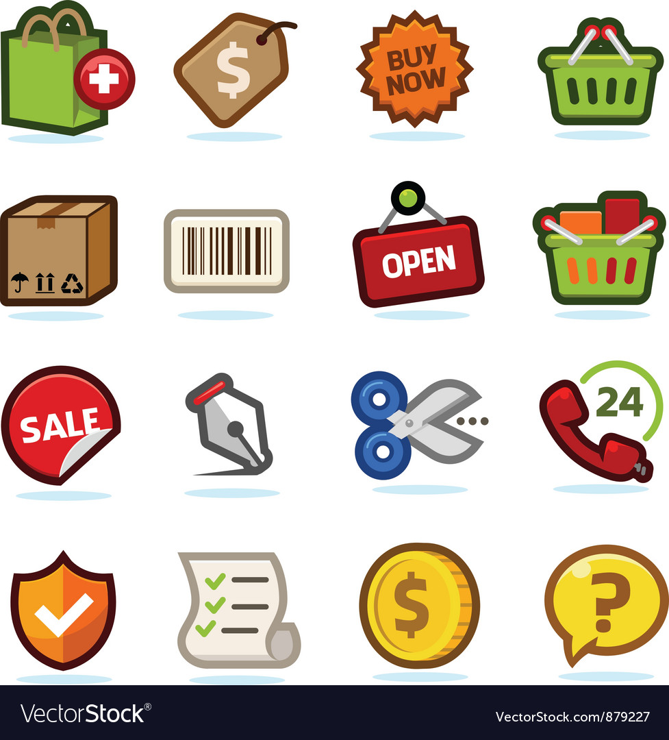 Shopping icons set