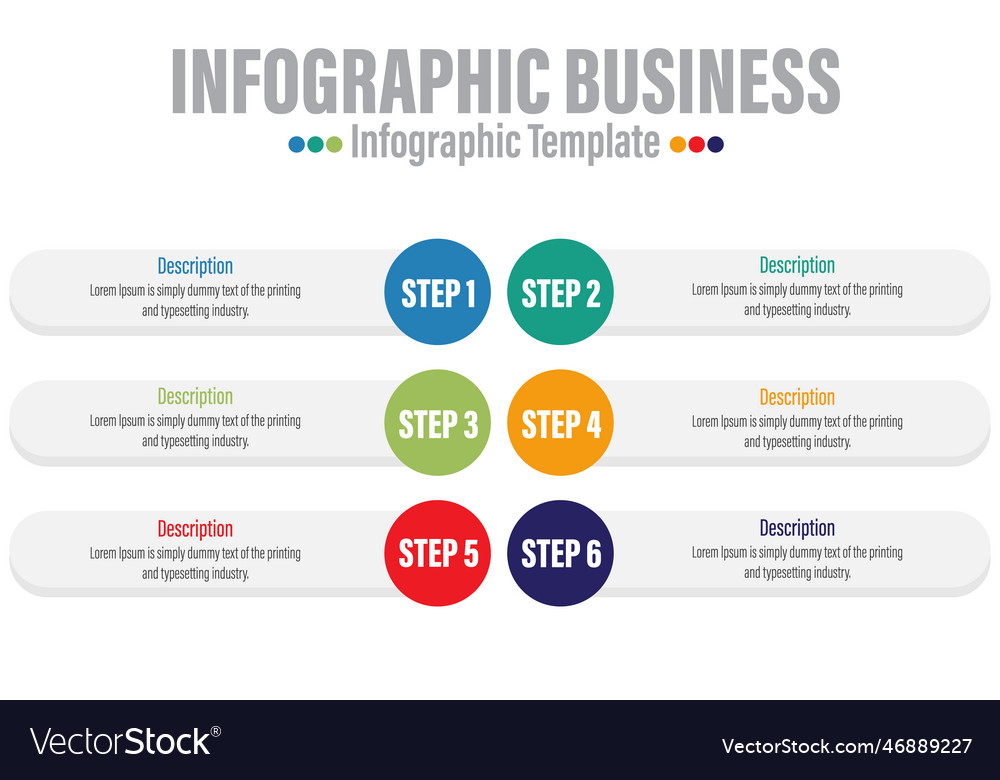 Six 6 steps 6 option infographic design Royalty Free Vector