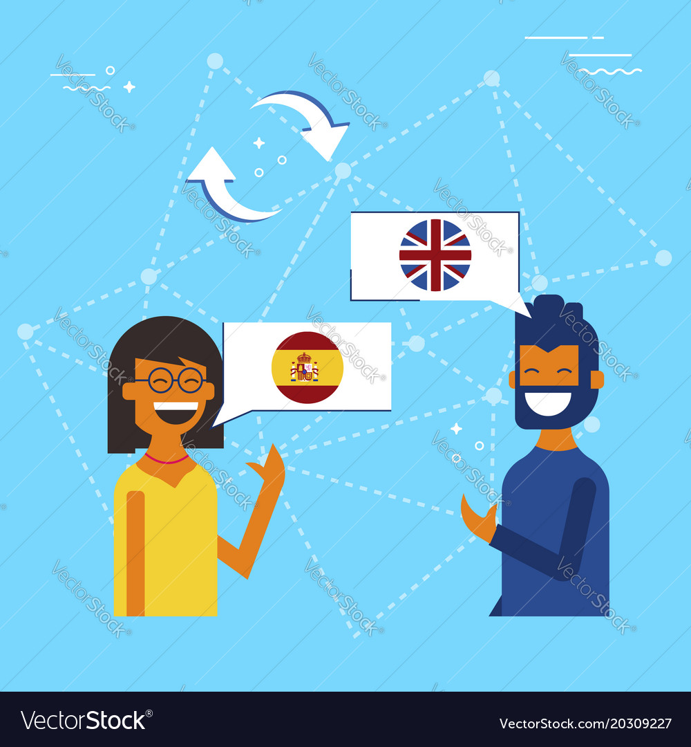 spanish-to-english-online-chat-translation-concept