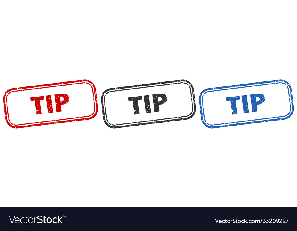 Tip square isolated sign set stamp