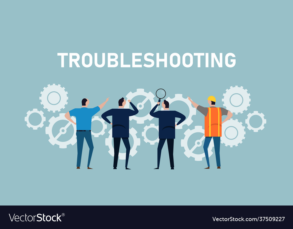 Troubleshooting find and fix problem error vector image Troubleshooting find and fix problem error