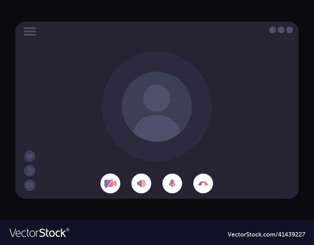 Videocall interface template with user icon vector image Videocall interface template with user icon