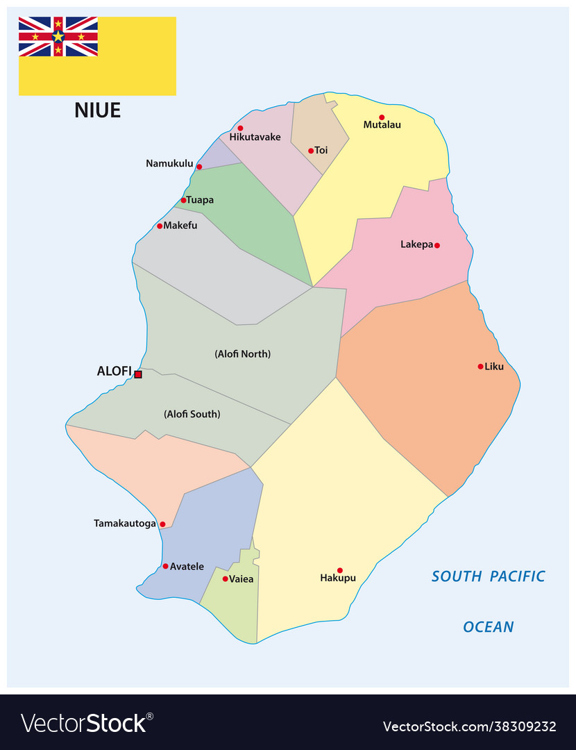 Administrative map island niue