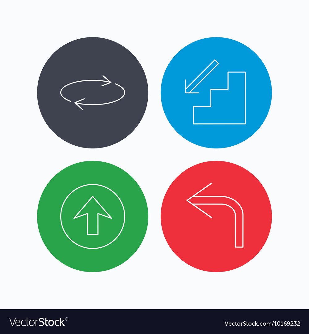 Arrows icons upload repeat linear signs