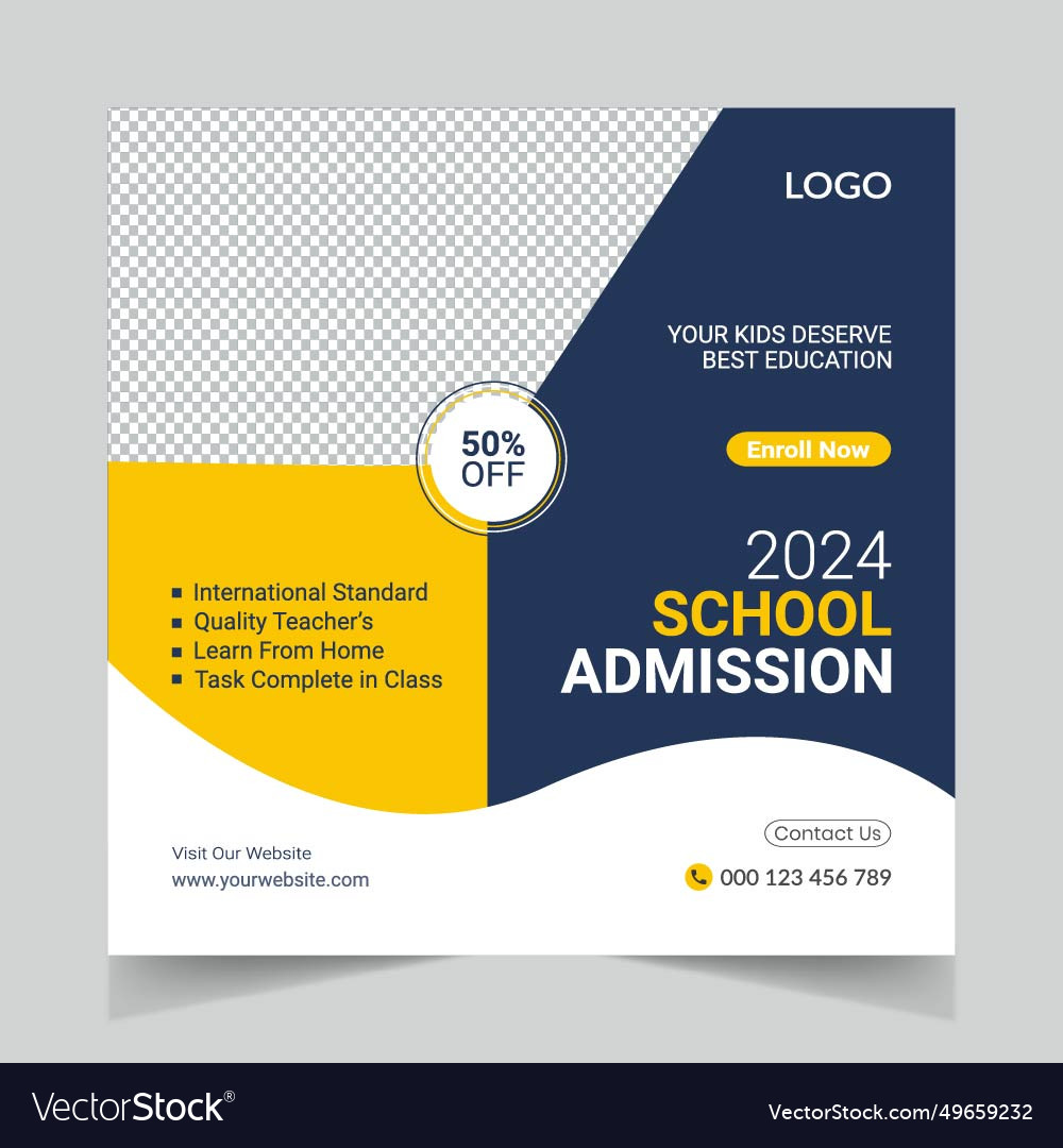 Back to school admission social media ad promotion