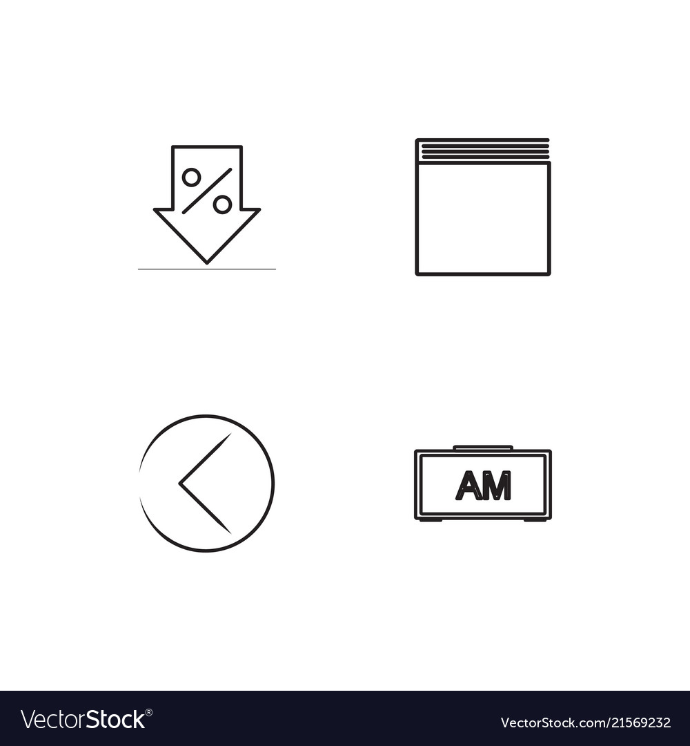 Banking linear icons set simple outline