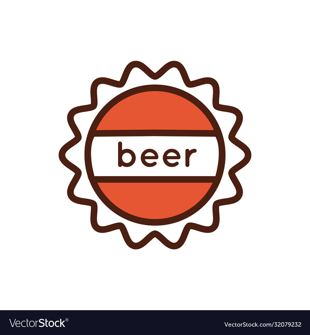 Beer tap cork line and fill style icon Royalty Free Vector
